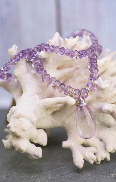 Heart Healer Kunzite and Lavender Amethyst Kristin Ford Necklace One of A Kind