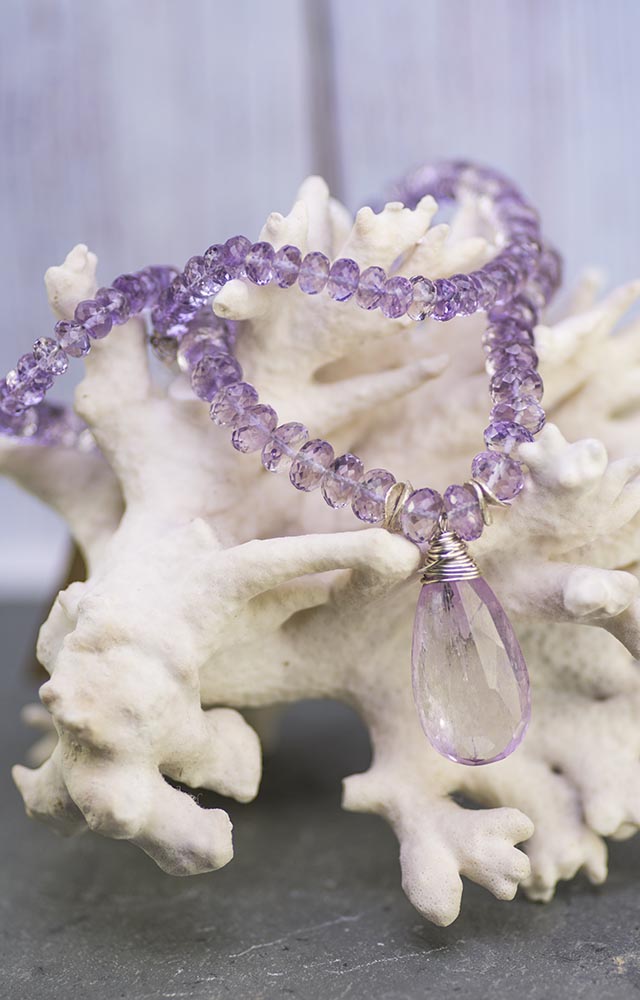 Heart Healer Kunzite and Lavender Amethyst Kristin Ford Necklace One of A Kind