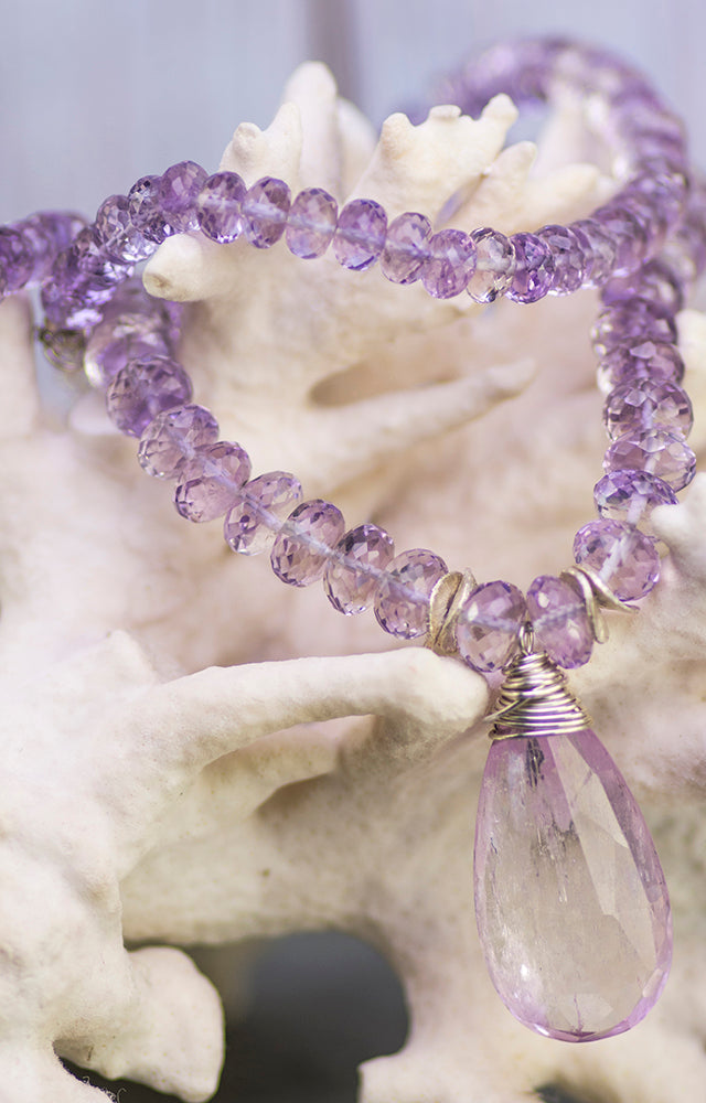 Heart Healer Kunzite and Lavender Amethyst Kristin Ford Necklace One of A Kind