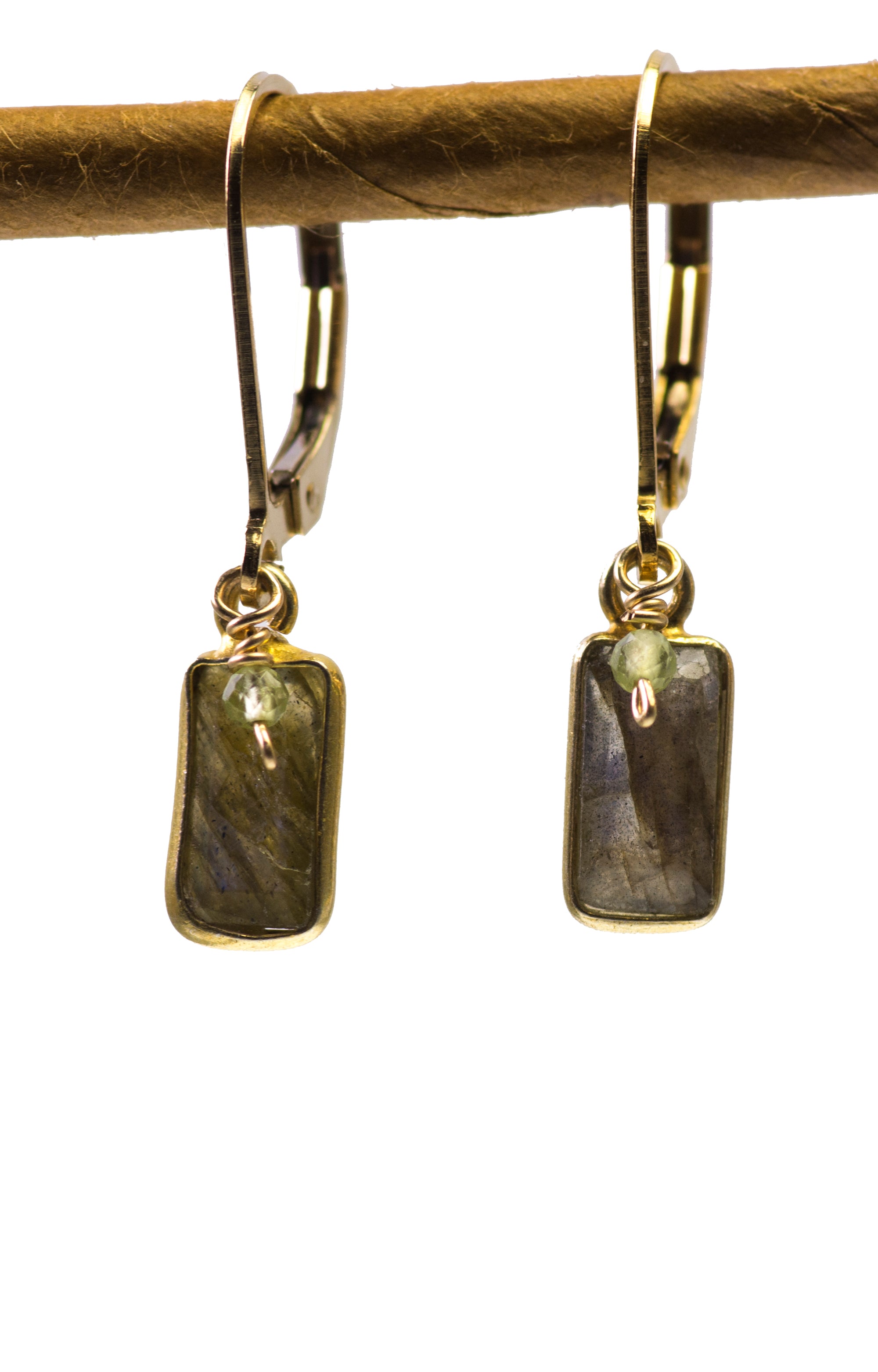 Labradorite and Peridot Handmade Gemstone Earrings by Kristin Ford