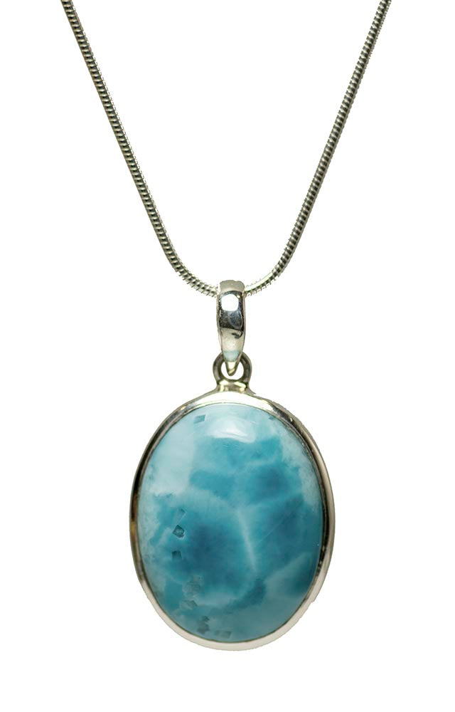 Rare Larimar (Abundance Stone) Large Oval Pendant