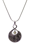 Moldavite and Crystallized Iron Meteorite (Muonionalusta, Sweden) Creation Pendant