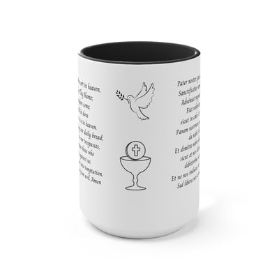 Lord's Prayer in English and Latin (Pater Noster), Our Father,  Black Mug, Catholic Gift, Christian Gift