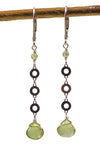Peridot on Silver Chain Earrings by Kristin Ford