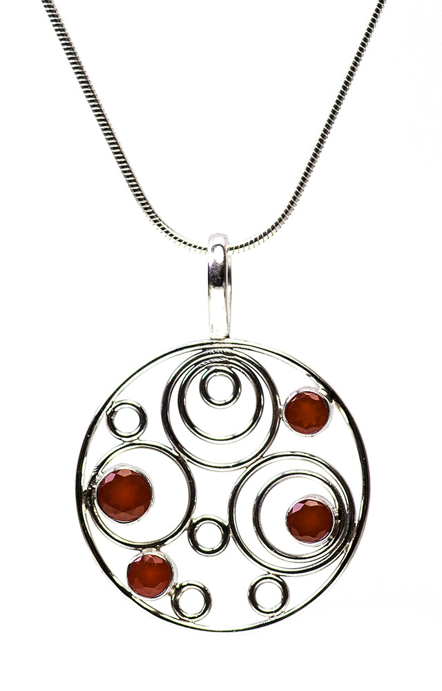 Carnelian Ripples Necklace in Sterling Silver