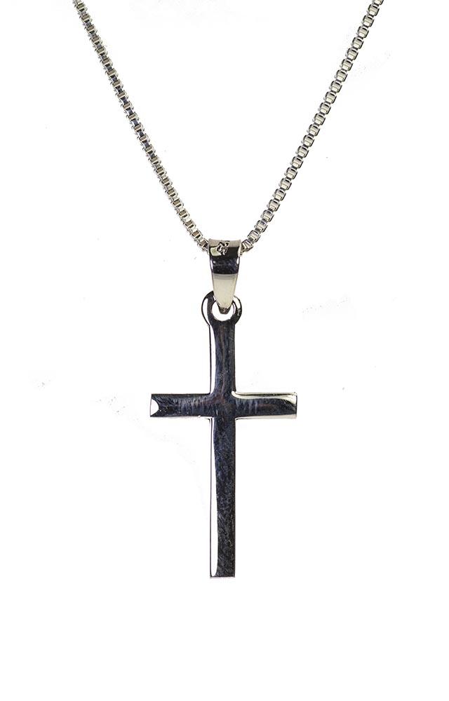 Sterling Silver Simplicity Cross on Italian Box Chain
