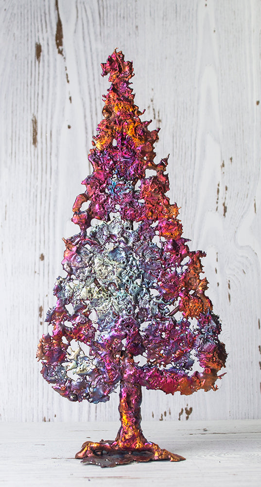 Gorgeous Copper Tree Standing Art Sculpture Large