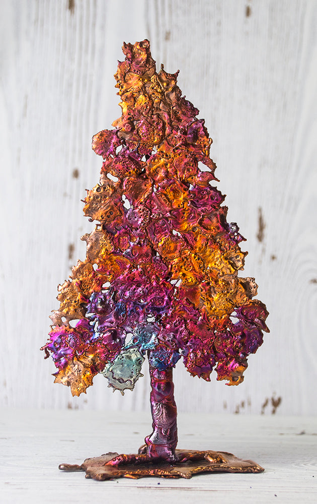 Gorgeous Copper Tree Standing Art Sculpture