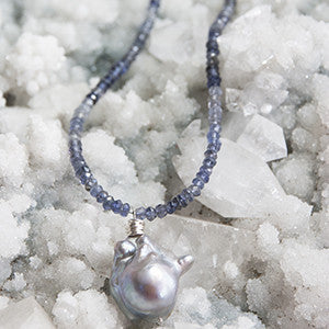 Baroque Pearl and Iolite Necklace
