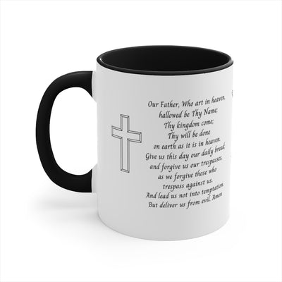 Lord's Prayer in English and Latin (Pater Noster), Our Father,  Black Mug, Catholic Gift, Christian Gift