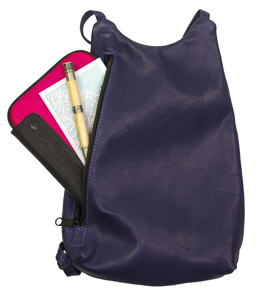 Handmade Purple Embossed Leather Backpack – A One-of-a-Kind Artisan Creation