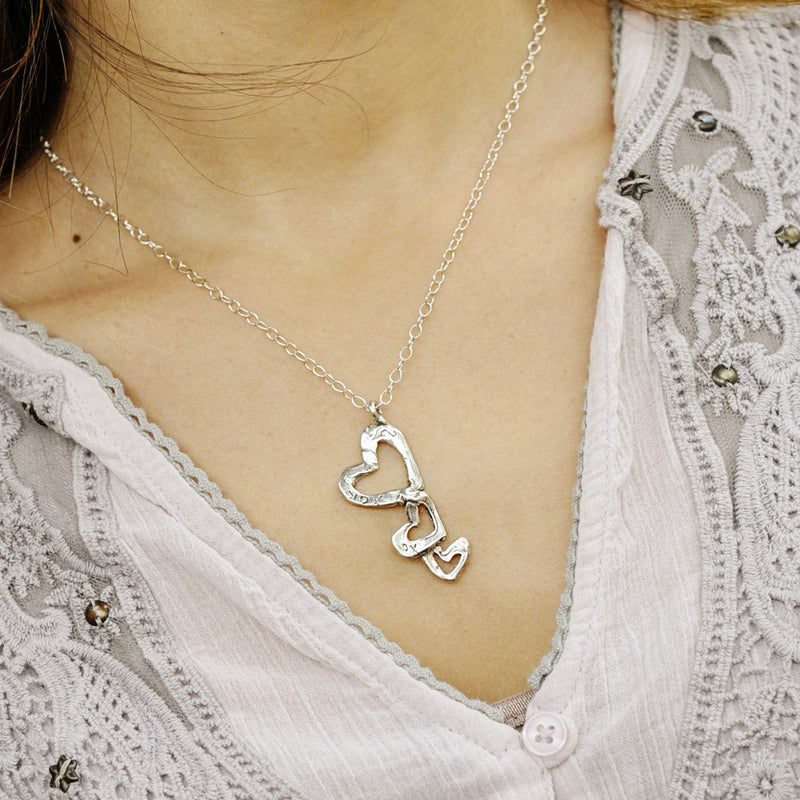 Triple Heart XOXO Necklace