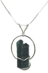 Blue Apatite Handmade Pendant Necklace in Sterling Silver | Whisperingtree.net