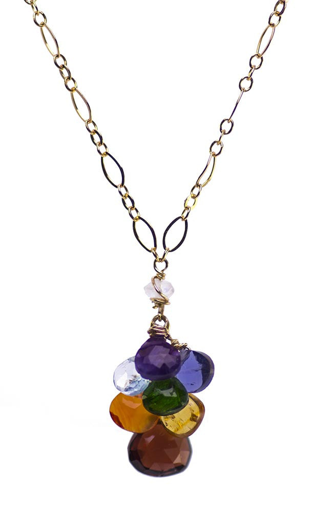 Handcrafted Gemstone Gold Chakra Jewelry Necklace