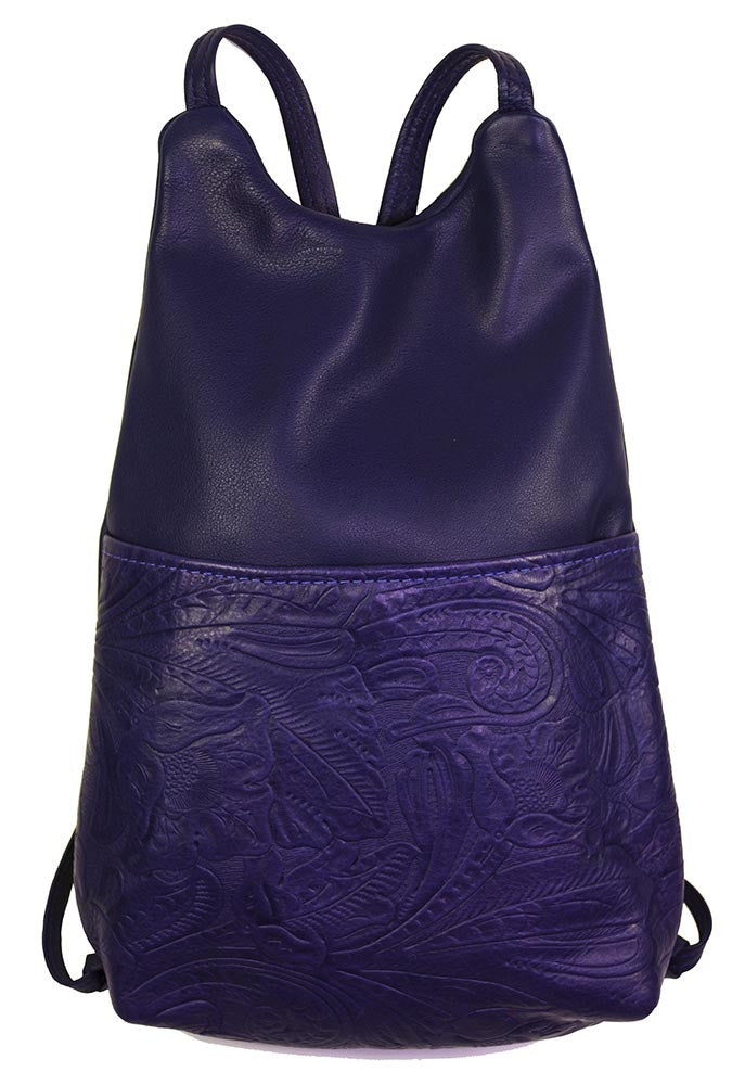 Handmade Buttersoft Purple Leather Backpack