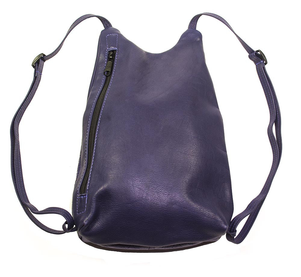 Handmade Purple Embossed Leather Backpack – A One-of-a-Kind Artisan Creation