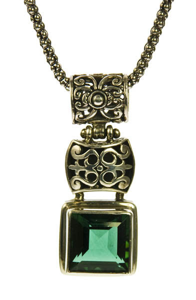 Sterling Silver Green Quartz Sterling Silver Pendant | Whisperingtree.net