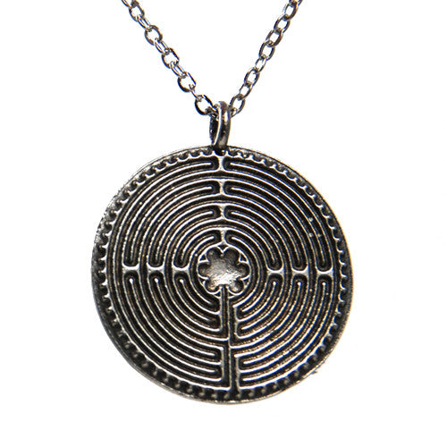 Chartres Meditation Labyrinth Pendant in Pewter | Whisperingtree.net